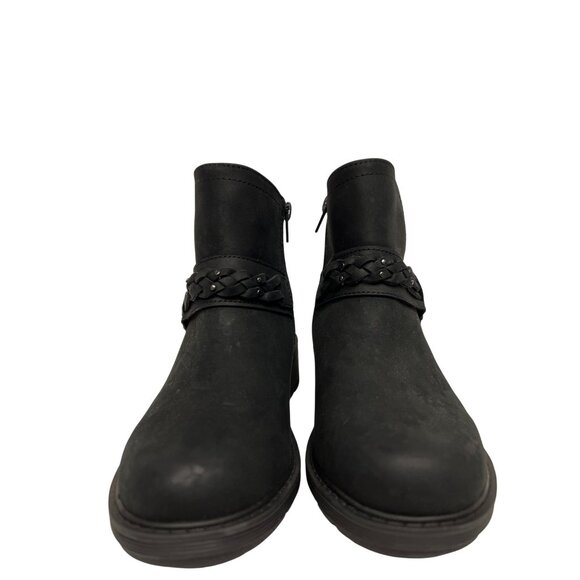 Clarks Hearth Kaylie Women's Leather Boots Ankle Black Braided Size 5.5 NEW - Picture 4 of 12